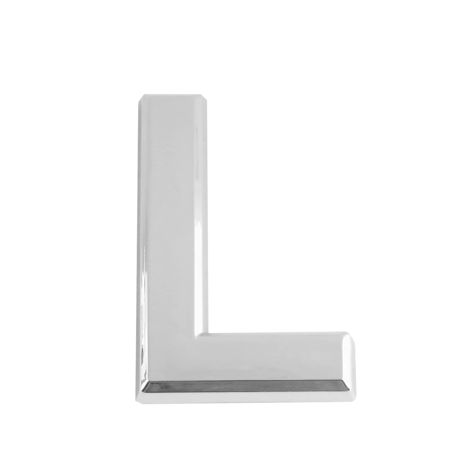 Larcele 1.96inch/5cm Self-Stick Modern House Number ABS Address Numbers Silver Mailbox Number 3 Pieces MPH-04(Letter L)