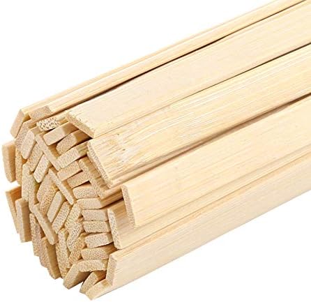Aoibrloy 100 Pieces Natural Bamboo Sticks Wood Extra Long Sticks for Crafting (15.7 Inches Length × 3/8 Inches Width)