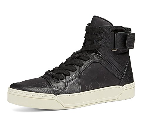 Gucci Men's Nylon Guccissima High-Top Sneaker, Black (Nero) 409766 (9 US/8.5 UK)