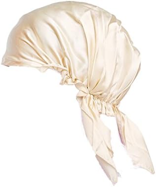 MSSILK® Breathable Pure Silk Sleep Cap – Colorful Nightcap for Sleep | Hair Beauty with Ribbons
