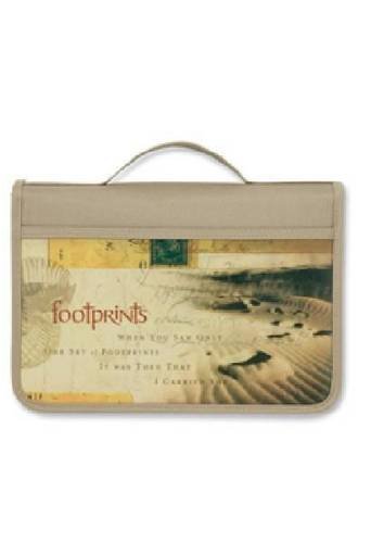 Footprints Canvas Bible Cover LG
