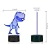 [ 7 Colors/3 Working Modes/Timer Function ] Remote and Touch Control Dinosaur Night Lights, Dimmable LED Bedside Lamp for Baby and Kid’s Bedroom, Extra Wall Adapter Included