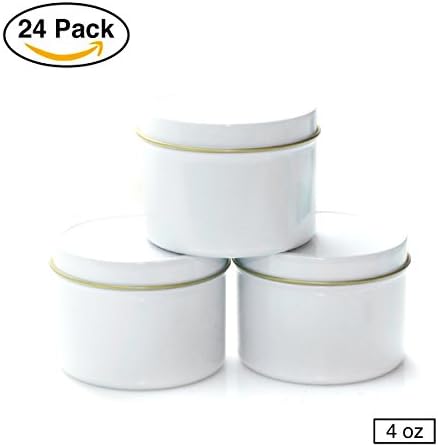 Mimi Pack 4 oz Deep Solid Slip Tins for Favors, Gels, Creams, Favors, and Candles (White)