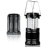 Ultra Bright LED Lantern - Camping Lantern - Collapses - Suitable For: Hiking, Camping, Emergencies, Hurricanes, Outages - Super Bright - Lightweight - Water Resistant - Black