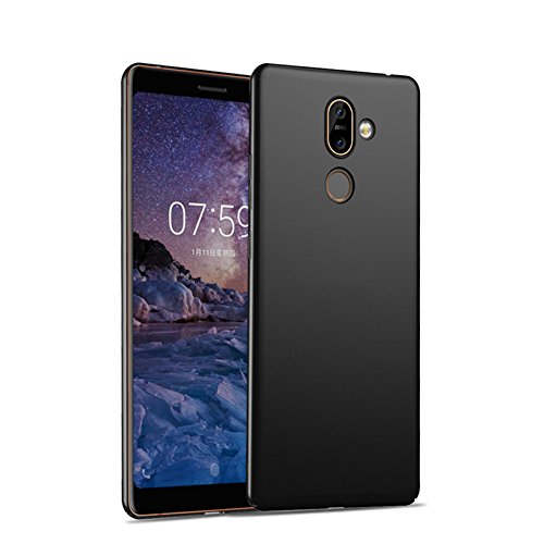Mobi Case™ Nokia 7 Plus Premium Full 360° Side Covered Hard Frosted Matte Ultra-Slim Non-Slip Lightweight Back Cover Case for Nokia 7 Plus (Black)