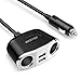 BESTEK 150W 2-Socket Cigarette Lighter Power Adapter DC Outlet Splitter 3.1A Dual USB Car Charger for iPhone X/8/7/6s/6 Plus, iPad, Samsung Galaxy S9/S9 Plus and More