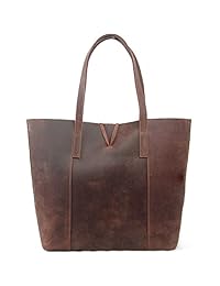 Jack & Chris MC506 Bolsa de mano vintage, de piel de vaca, tipo tote.