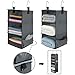 StorageWorks 2PCS 3-Shelf Hanging Closet Organizers, Space-Saving Storage Closet Hanging Shelves, Collapsible Storage Shelves for Clothes and Shoes, Polyester Fabric, Greenish Gray, 12