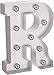 Darice White Metal Marquee Letter – R - 9.87” Tall, White Finish