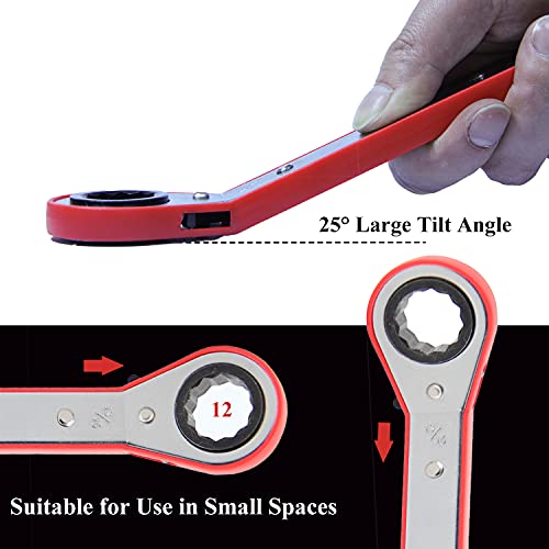 MacWork 5Piece Offset Ratcheting Wrench Set ，Five Colors Reversible