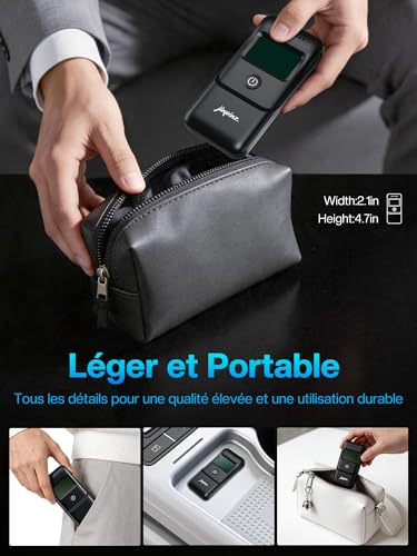 Ethylotest Electronique Précis Alcootest Numérique: Ethylometre Professionnel avec Écran LCD HD Capteur de Haute Précision - Portable Ethylotest avec 10 Embouts pour Particuliers et Usage Domestique