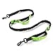 U-picks Hands-Free Dog Leashes, Running Dog Leash, Double Handle/Reflective/Bungee Belt, Medium Large Dog Training Walking Jogging Camping, Adjustable Waist Bag Pet Lead Set with Water Bottle Holder
