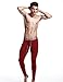 SEOBEAN Low Rise Mens Underwear Pants Long John Cotton Dark Red 2276