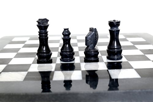RADICALn 16 Inches Handmade Black and White Marble Full Chess Game Original Marble Chess Set