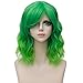 Amback Probeauty Green Ombre Short Curly Wig, Women Lolita 40cm Gradient Wave Halloween Wig