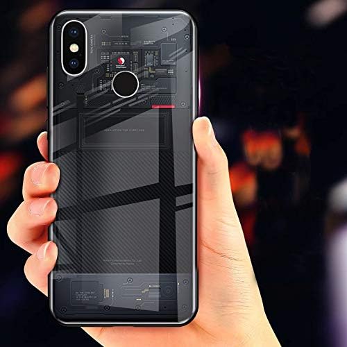 Exinnos Change Into Mi8 Explorer Edition Tempered Glass Protective Case for Xiaomi Mi8 Mi 8 6.21 Inch