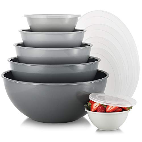 Set of 6 Mixing Bowls with Lids Set Plastic Mixing Bowl Set for Prep Stackable Mixing Bowls