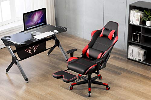 IntimaTe-WM-Heart-Sedia-Gaming-Sedia-da-Ufficio-ergonomica-Sedia-per-Computer-Sedia-da-Gioco-Sedia-da-a-Corsa-Sedia-Girevole-con-poggiapiedi-Rosso