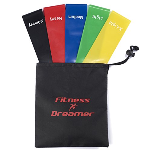 Fitness Dreamer Resistance Bands, Exercise Loop bands and Workout Bands by Set of 5, 12-inch Fitness Bands for Training or Physical Therapy-Improve Mobility and Strength, Life Time Warranty - Thumbnail 4