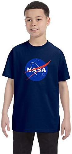 econoShirts NASA Meatball Logo Youth Shirt Space Shuttle Rocket Science Geek Boys Kids GirlsTee (X-Small, Navy)