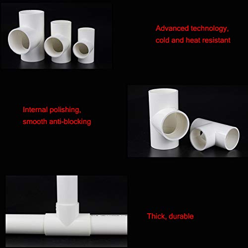 Ioffersuper 1Pc 3-Way PVC Water Pipe Tube Adapter Connectors 40mm-63mm Diameter (50mm)