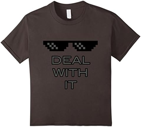 Kids Deal With It Shades/Sunglasses Shirt 12 Asphalt