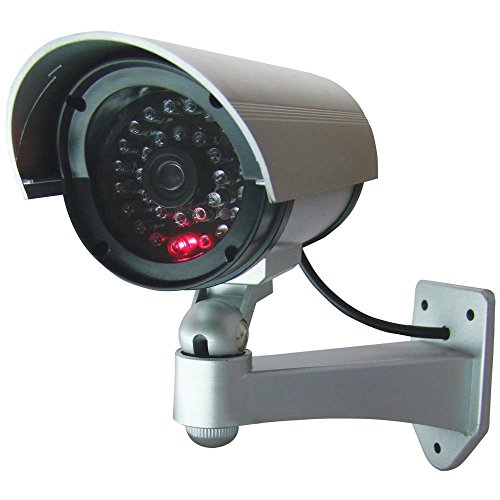 mws Camera factice d’exterieur, avec 30 LEDs factices Clignotants a infrarouges - Aspect Professionnel, de Type CCTV