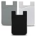 JINYEXUAN 3pcs Cellphone Card Holder Back Wallet, Silicone Adhesive Stick-on Credit Card ID Card Keeper with （black+White+Gray）
