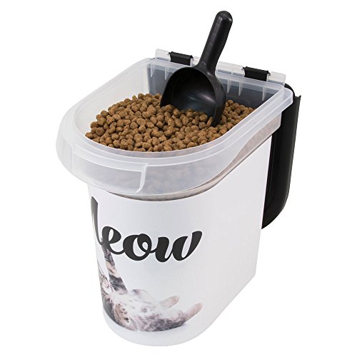 Paw Prints Plastic Pet Food Bin, Meow Photo Design, 15lb - Thumbnail 4
