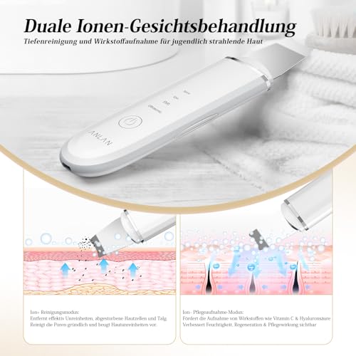4 in 1 ANLAN Ultrasonic Skin Cleanser Facial Cleanser - Deep Cleansing, Vibrating Scrub, Facial Care and Blackhead Removal