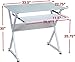OneSpace Ultramodern Glass Computer Desk, White