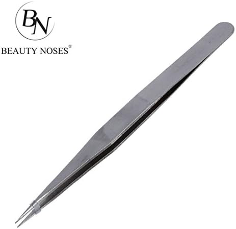 BestNew FIne PoInt Silver Tone PoInty Straight Tweezers 4 1/2" CP - BeautyNoses2017