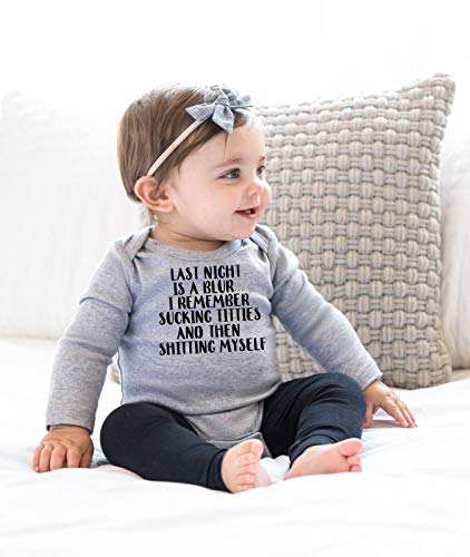 TUONROAD Baby Bodysuit Last Night is A Blur Onesies Romper for 0-12Months Girl Boy