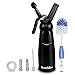 Creamissimo Whipped Cream Dispenser: Professional Cream Whipper 500ml Stylish black with 3 Stainless steel Nozzles, Uses N2O Cartridges (Not Included) comes with a Dual Head Cleaning Brush