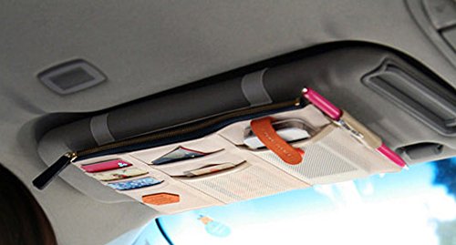 Multifunction Sunshade Car Visor Hang Bag CD/DVD Organizer Storage Card Phone Pouch - Thumbnail 4