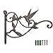 Plant Hanger Brackets Wall Mounted - Cast Iron Metal Wrought Plants Hangers Hanging Decorative Hummingbird Hooks Holder for Indoor Outdoor Flower Basket Pot Planter Bird Feeder Wind Chimes Lantern