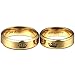 Kalapure 14K Gold Her King His Queen Titanium Stainless Steel Wedding Band Set Anniversary Engagement Promise Ring