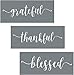 Grateful, Thankful, Blessed Calligraphy Stencilling Set - Country Farmhouse Word Stencils – Set of 3 Reusable Sign Stencils – Easy Rustic DIY Décor