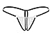 BODYZONE UN016B-BK Crotchless Chain Thong, Vertical Chain Front, Black