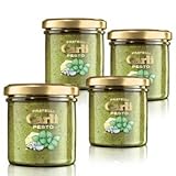 Carli Pesto Sauce. Four 130 Gram (4.6 oz.) jars.