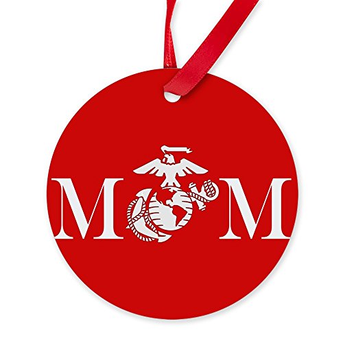 CafePress - Marine Mom Red Ornament - Round Christmas Ornament