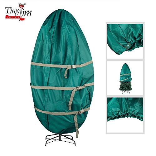 Tiny Tim Totes 83-DT5582 Premium Upright Christmas Tree Canvas Storage Cover Bag | 7.5 FT | Green, Foot