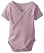 L'ovedbaby Baby Girls Unisex Organic Short-Sleeve Kimono Infant-and-Toddler-Bodysuits, Mauve, 0-3 Months US