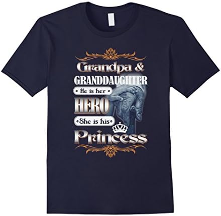 Men's Grandpa And Granddaughter T-shirt Large Navy