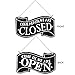 Wooden Double Sided Store Open and Closed Signs for Store Business or Home (Black)