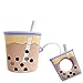 AKXOMY Compatible with AirPods Case Boba Tea, Airpods 1&2 Case Milk Tea, Airpods Accessories Kits Protective Silicone Cover and Skin for Apple Airpod Case (Bubble Tea)