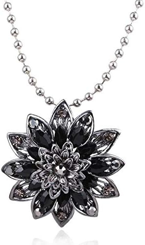 Amazon Meet黒ダリアネックレスアベンジャーズスパイダーマンヴィンテージフラワークリスタルペンダントバッジのためのチョーカーピンジュエリーメンズネックレス チョーカー 通販