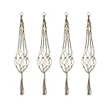 LJY 4 Pieces 2.9Ft Macrame Plant Hangers Bracket Wall Hanging Planters Rope Without Pot for Hanging Baskets Indoor Outdoor Fence