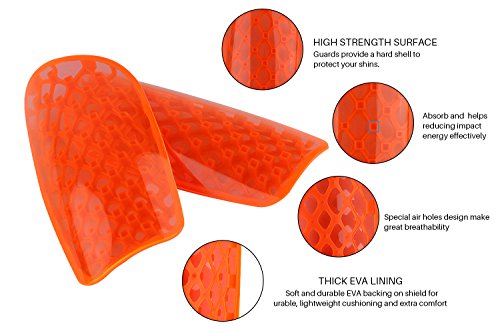 Adult Youth Soccer Shin Guards with Compression Calf Sleeves - 1 Pair Shin Pads + 1 Pair Calf Sleeves Lightweight Breathable Leg/Calf Protective Guards Soccer Equipment - Thumbnail 3