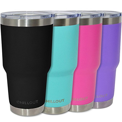 Stainless Steel Tumbler 30 oz with Splash Proof Lid & Gift Box - Double Wall Vacuum Insulated Large Travel Coffee Mug for Hot & Cold Drinks - Powder Coated Tumbler, Black Tumbler